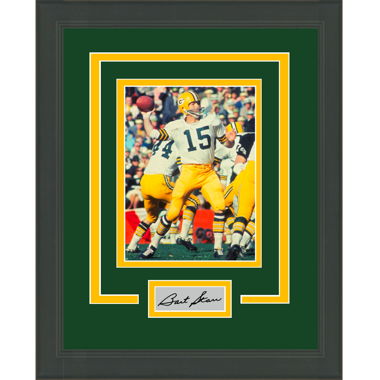 Framed Bart Starr Facsimile Laser Engraved Signature Auto Green Bay Packers 11x14 Football Photo