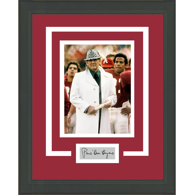 Framed Paul  Bear  Bryant Facsimile Laser Engraved Signature Auto Alabama Crimson Tide 11x14 College Football Photo