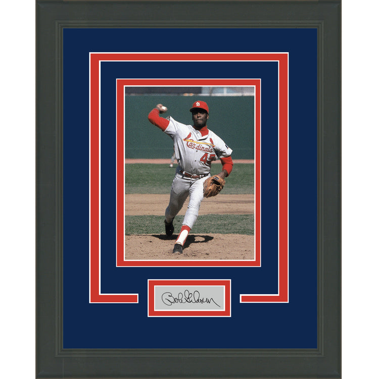 Framed Bob Gibson Facsimile Laser Engraved Signature Auto St. Louis Cardinals 11x14 Baseball Photo