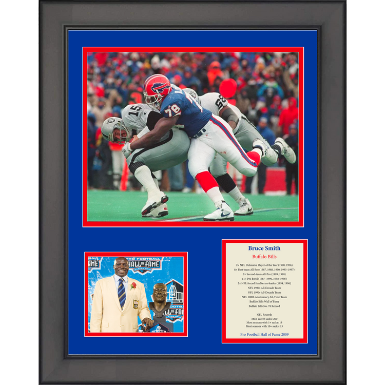 Framed Bruce Smith Hall of Fame Buffalo Bills 11"x14" Football Three Photo Collage