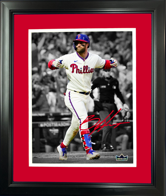 Framed Bryce Harper Philadelphia Phillies Facsimile Laser Engraved Signature Auto 11"x14" Baseball Photo HOFSM Holo