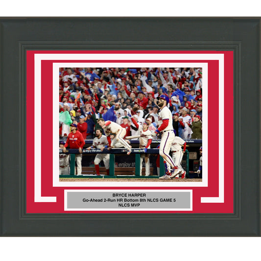 Framed Bryce Harper NLCS Homerun Philadelphia Phillies 8x10 Baseball Photo