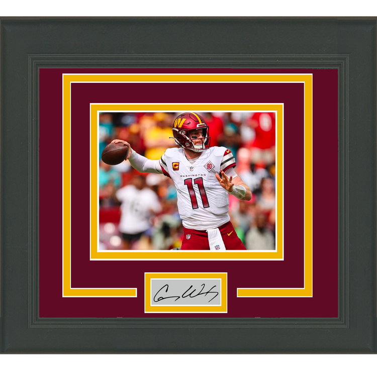 Framed Carson Wentz Facsimile Laser Engraved Signature Auto Washington Commanders 11x14 Football Photo