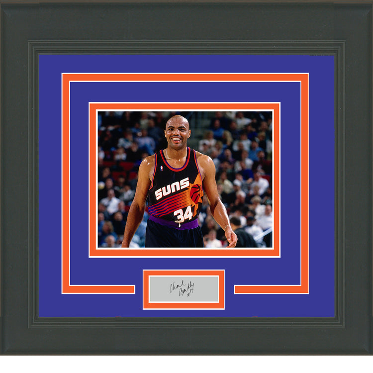 Framed Charles Barkley Facsimile Laser Engraved Signature Auto Phoenix Suns 11x14 Basketball Photo