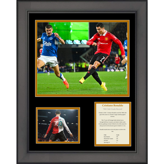 Framed Cristiano Ronaldo 700 Club Goals Record Soccer Futbol 11"x14" Three Photo Collage