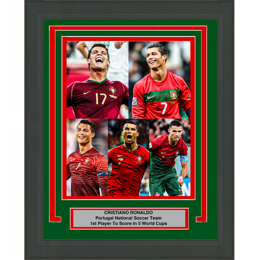Framed Cristiano Ronaldo Portugal World Cup 8x10 Soccer Futbol Photo