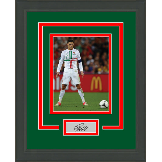 Framed Cristiano Ronaldo Facsimile Laser Engraved Signature Auto Portugal 11x14 Soccer Photo