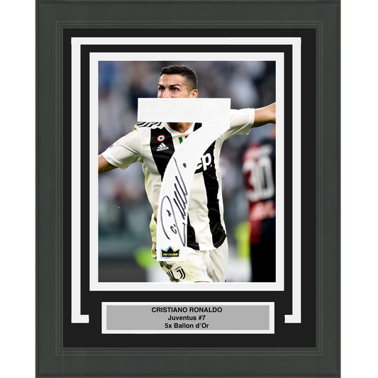Framed Cristiano Ronaldo Facsimile Autographed Jersey Number 20x24 Juventus Reprint Laser Auto Soccer Photo