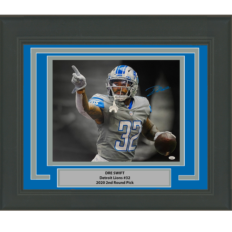 Framed Autographed/Signed D'Andre Swift Detroit Lions 16x20 Football Photo JSA COA