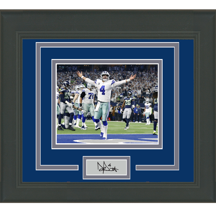 Framed Dak Prescott Facsimile Laser Engraved Signature Auto Dallas Cowboys 11x14 Football Photo