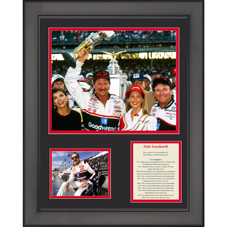 Framed Dale Earnhardt Sr NASCAR 11"x14" Racing Three Photo Collage
