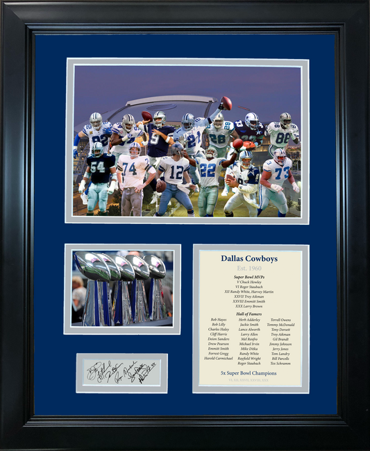 Framed Dallas Cowboys All-Time Greats Facsimile Laser Engraved Signature Auto 11"x14" Football Photo Sig Collage