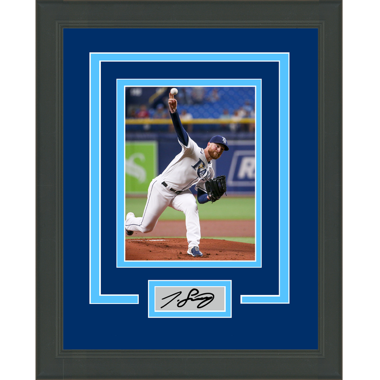 Framed Drew Rasmussen Facsimile Laser Engraved Signature Auto Tampa Bay Rays 11x14 Baseball Photo