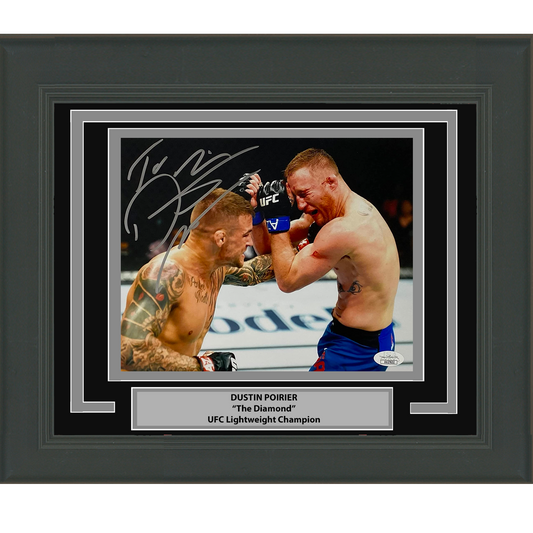 Framed Autographed/Signed Dustin Poirier UFC MMA Ultimate Fighting 8x10 Photo JSA COA
