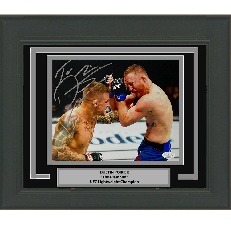 Framed Autographed/Signed Dustin Poirier UFC MMA Ultimate Fighting 8x10 Photo JSA COA