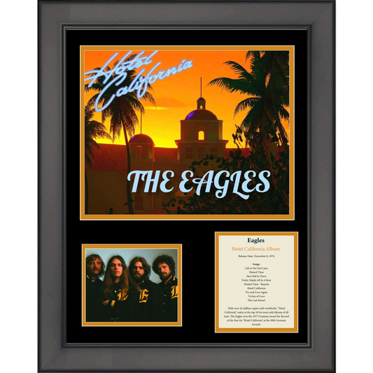 Framed Eagles  Hotel California  Album 11"x14" Music Three Photo Collage