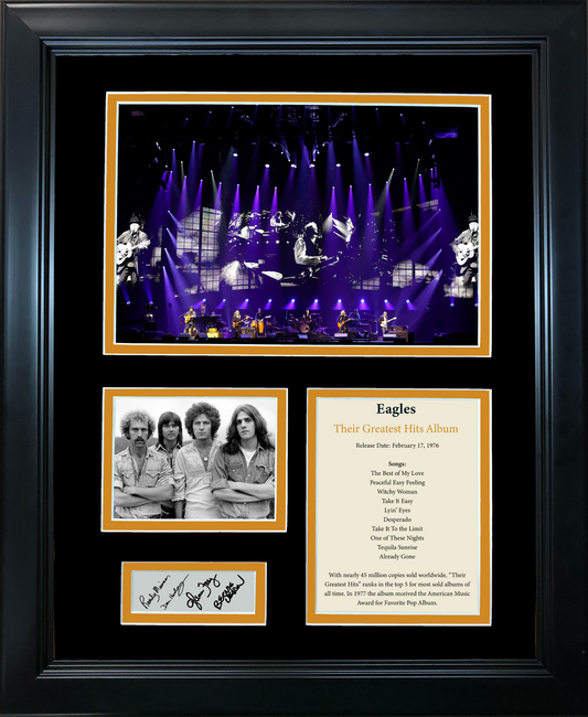 Framed Eagles: Their Greatest Hits Album Facsimile Laser Engraved Signature Auto 11"x14" Music Photo Sig Collage