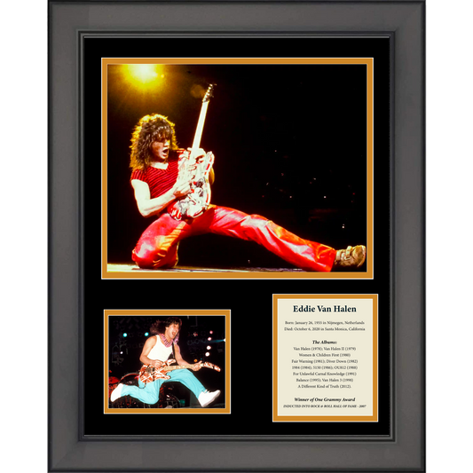 Framed Eddie Van Halen 11"x14" Music Three Photo Collage