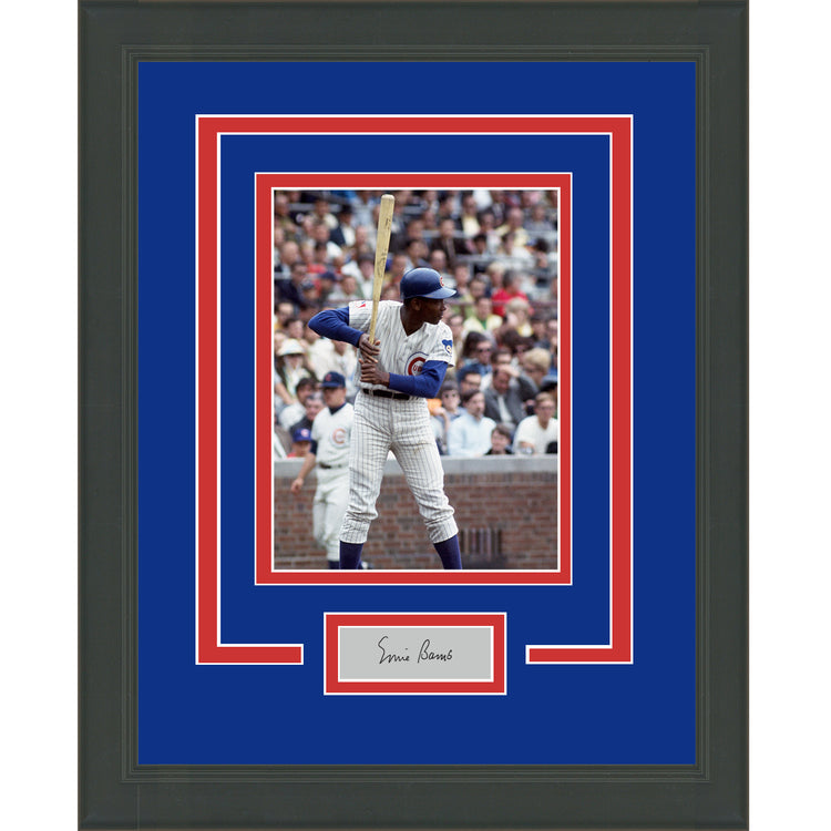 Framed Ernie Banks Facsimile Laser Engraved Signature Auto Chicago Cubs 11x14 Baseball Photo