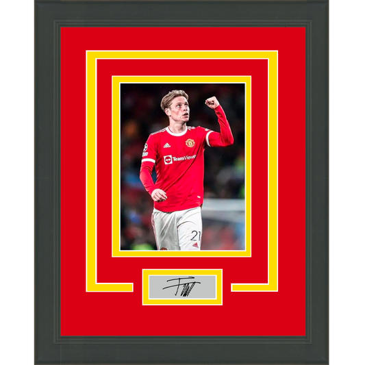 Framed Frankie De Jong Facsimile Laser Engraved Signature Auto Manchester United 11x14 Soccer Futbol Photo