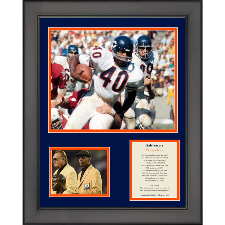 Framed Gale Sayers Hall of Fame Chicago Bears Football 11"x14" Three Photo Collage