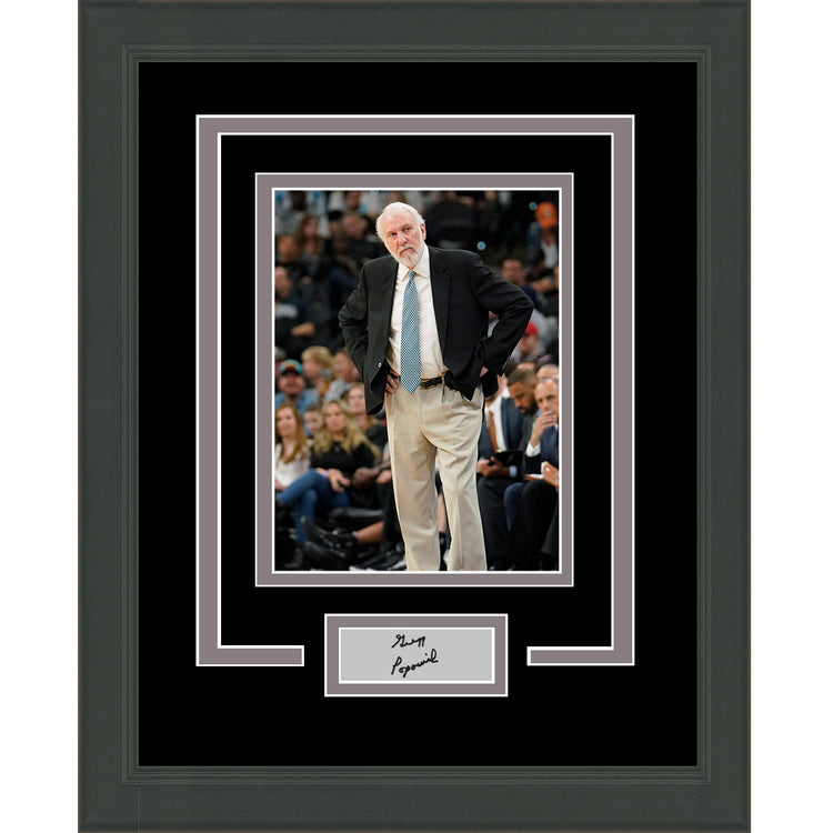 Framed Gregg Popovich Facsimile Laser Engraved Signature Auto San Antonio Spurs 11x14 Basketball Photo