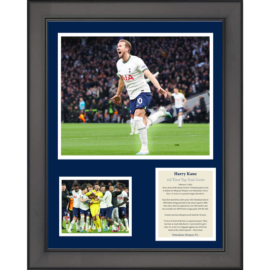 Framed Harry Kane Goal Record Soccer Futbol 11"x14" Three Photo Collage