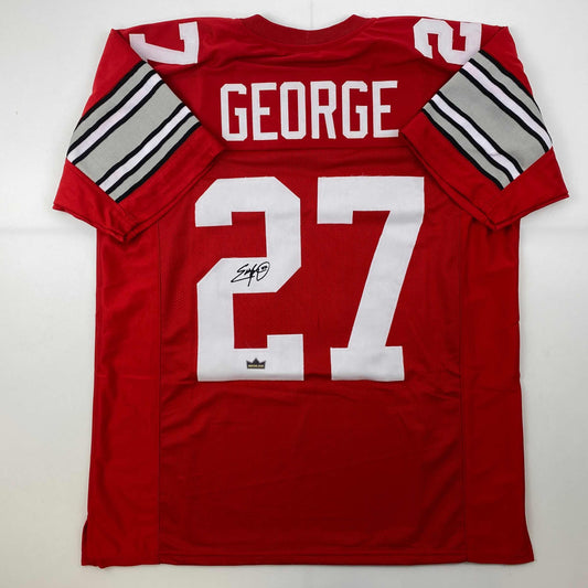 Facsimile Autographed Eddie George Ohio State Red Reprint Laser Auto College Football Jersey Size Men's XL