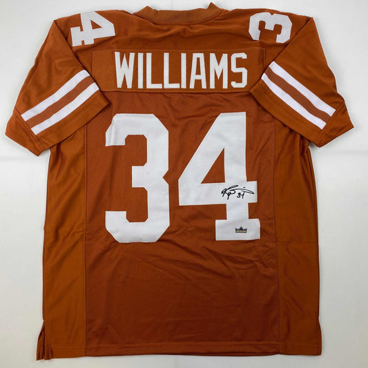 Facsimile Autographed Ricky Williams Texas Orange Reprint Laser Auto College Football Jersey Size Men's XL