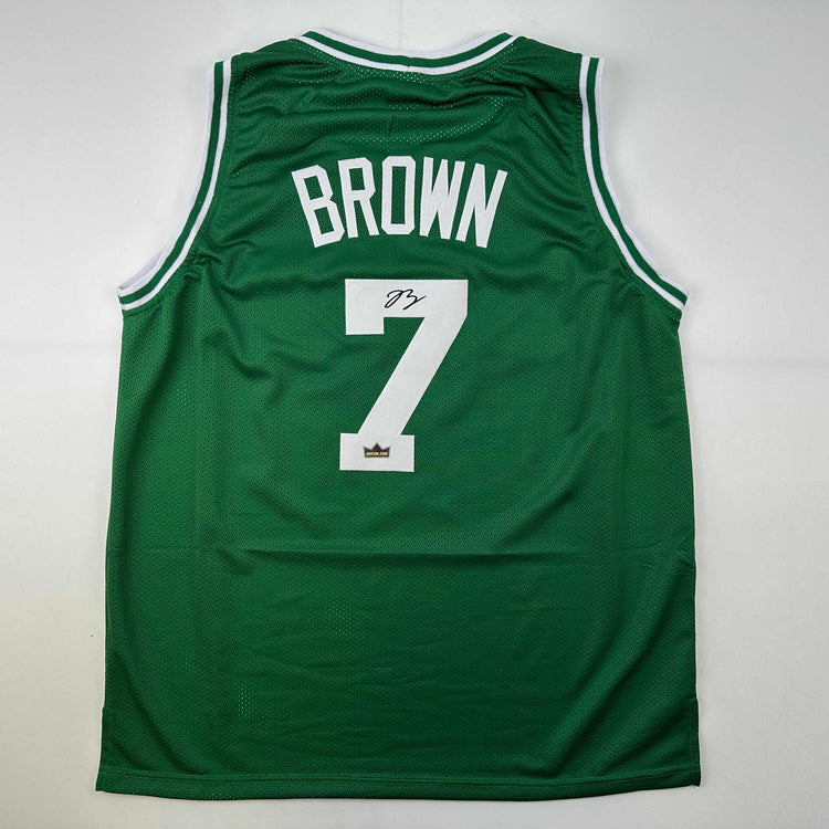Facsimile Autographed Jaylen Brown Boston Green Reprint Laser Auto Basketball Jersey Size Men's XL