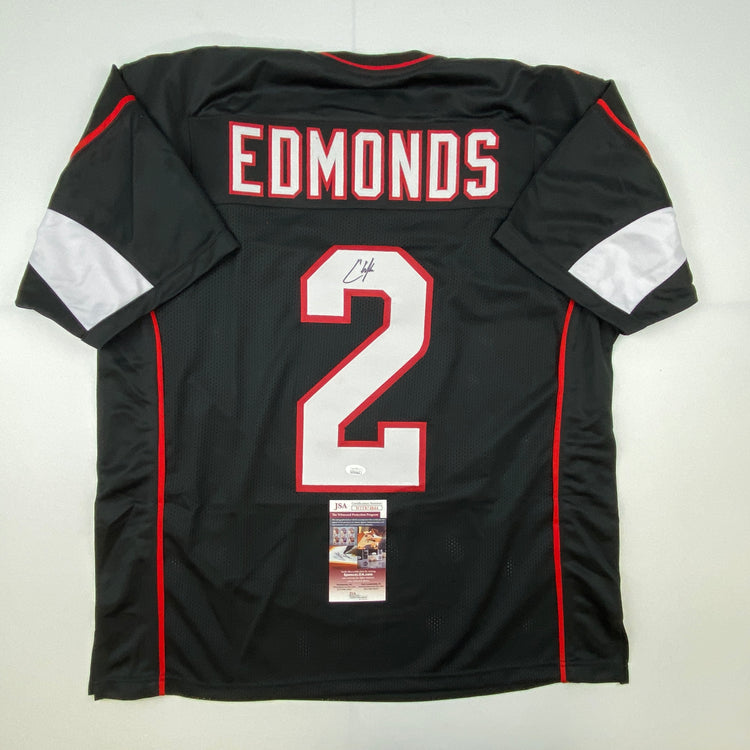 Autographed/Signed Chase Edmonds Arizona Black Football Jersey JSA COA