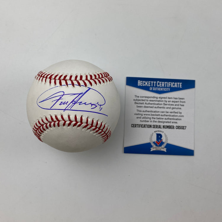 Autographed/Signed Felix Hernandez Rawlings Official Major League Baseball ROML Beckett BAS COA Auto