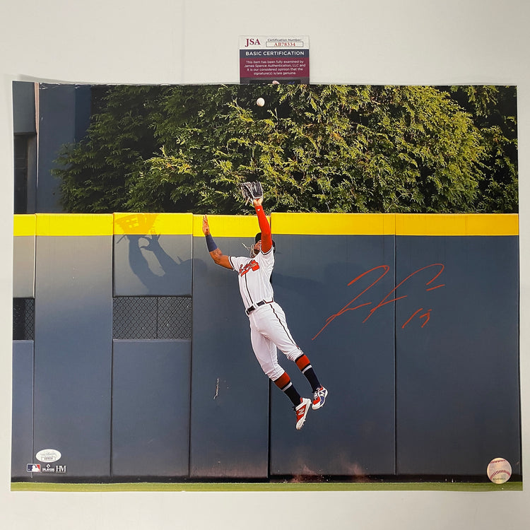Autographed/Signed Ronald Acuna Jr. Atlanta Braves 16x20 Baseball Photo JSA COA #4