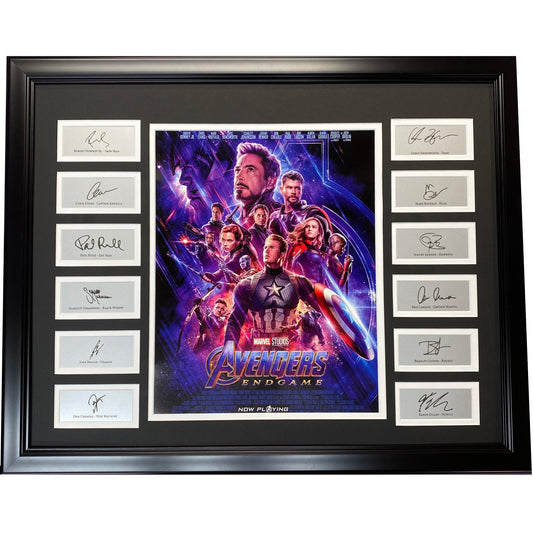 Framed Marvel Avengers Endgame Laser Engraved Facsimile Autographs Photo 20x25 Professionally Matted