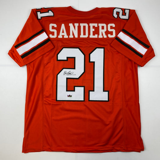Facsimile Autographed Barry Sanders Oklahoma State Orange Reprint Laser Auto College Football Jersey Size Men's XL