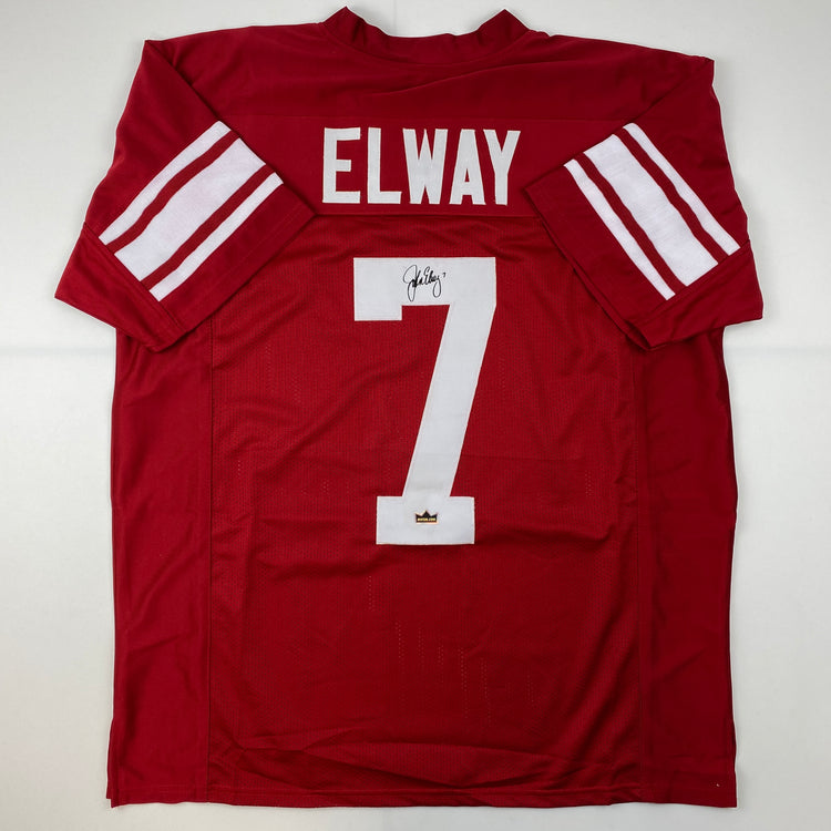 Facsimile Autographed John Elway Stanford Red Reprint Laser Auto College Football Jersey Size Men's XL