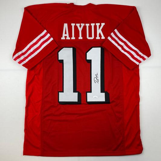 Autographed/Signed Brandon Aiyuk San Francisco Alternate Red Football Jersey JSA COA