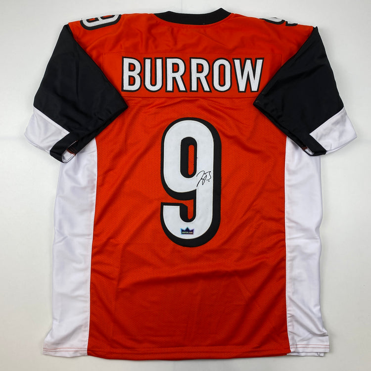 Facsimile Autographed Joe Burrow Cincinnati Orange Rookie Reprint Laser Auto Football Jersey Size Men's XL