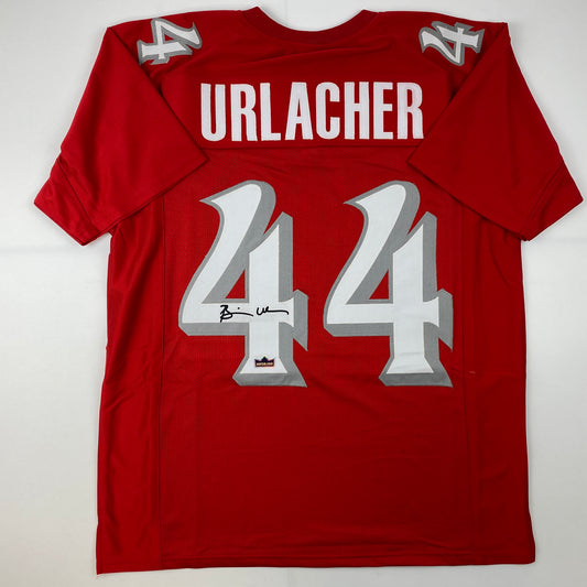 Facsimile Autographed Brian Urlacher New Mexico Red Reprint Laser Auto College Football Jersey Size Men's XL