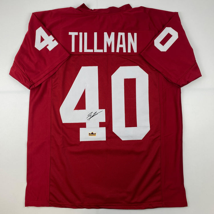 Facsimile Autographed Pat Tillman Arizona Red Reprint Laser Auto Football Jersey Size Men's XL