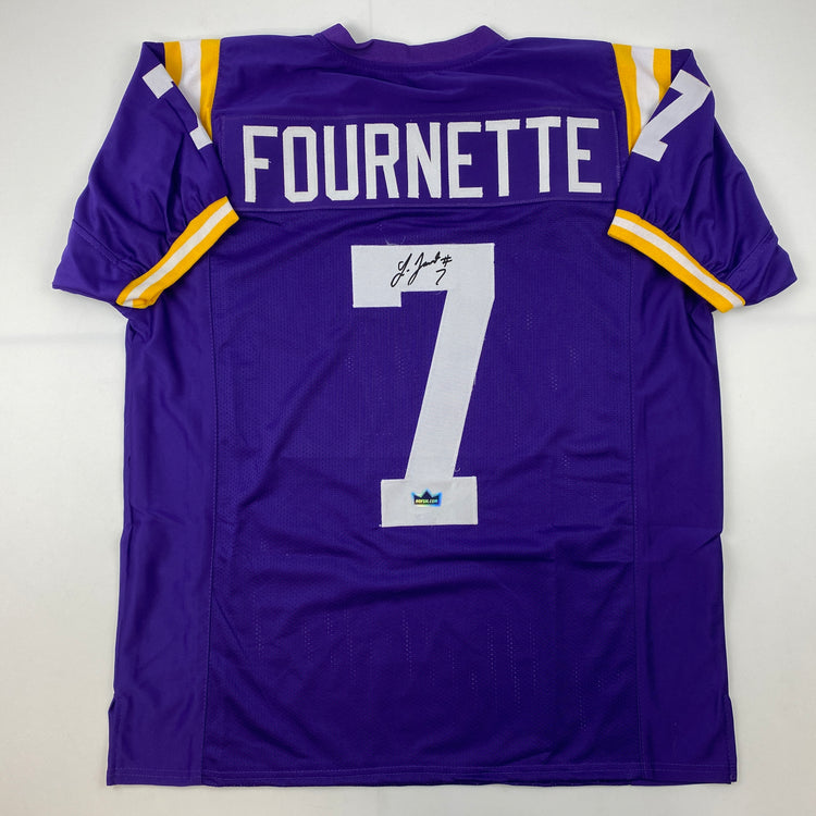 Facsimile Autographed Leonard Fournette LSU Purple Reprint Laser Auto College Football Jersey Size Men's XL