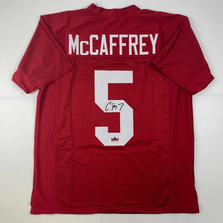 Facsimile Autographed Christian McCaffrey Stanford Red Reprint Laser Auto College Football Jersey Size Men's XL