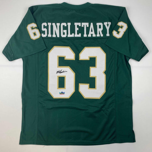 Facsimile Autographed Mike Singletary Baylor Green Reprint Laser Auto College Football Jersey Size Men's XL