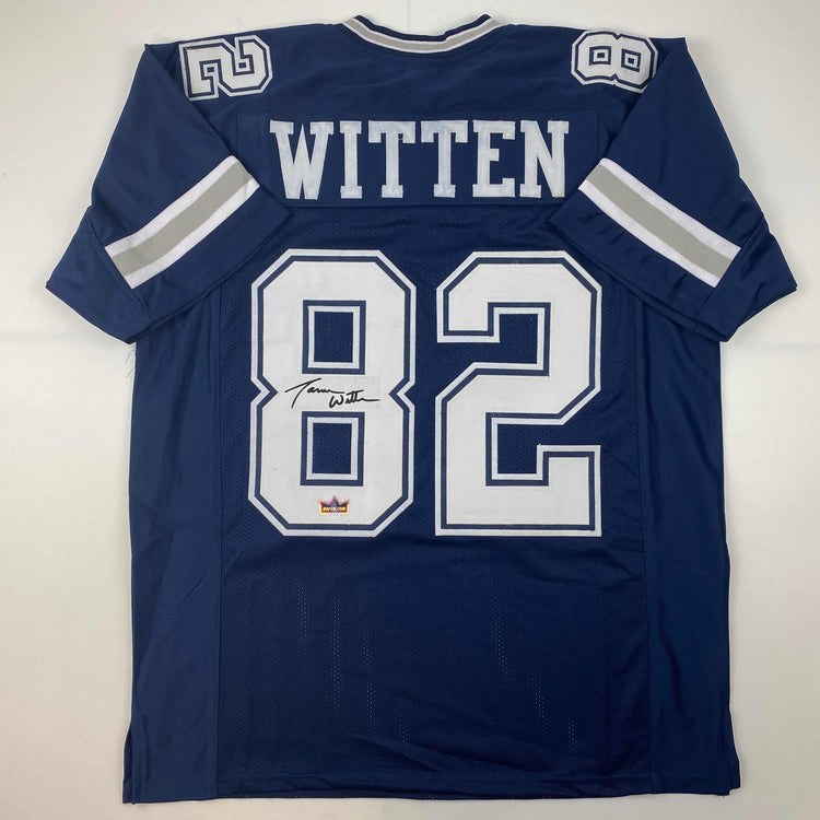 Facsimile Autographed Jason Witten Dallas Blue Reprint Laser Auto Football Jersey Size Men's XL