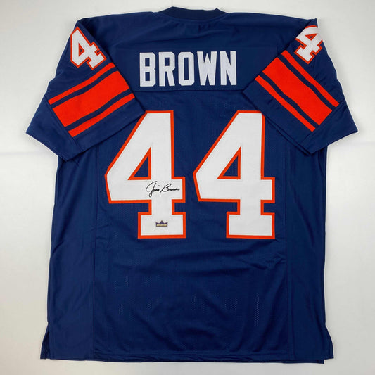 Facsimile Autographed Jim Brown Syracuse Blue Reprint Laser Auto College Football Jersey Size Men's XL