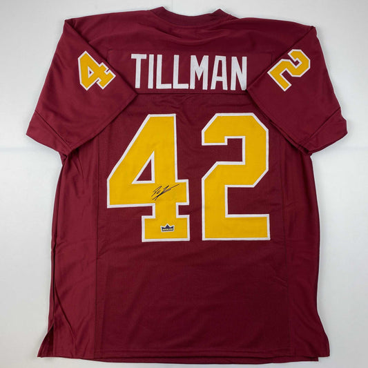 Facsimile Autographed Pat Tillman Arizona State Red Reprint Laser Auto College Football Jersey Size Men's XL
