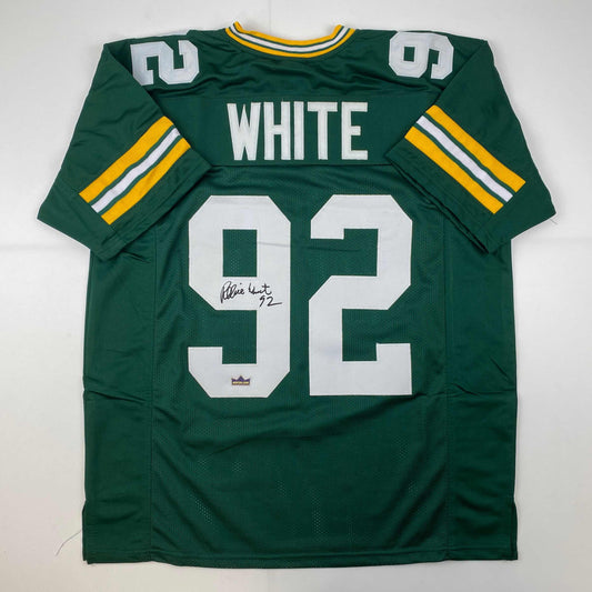 Facsimile Autographed Reggie White Green Bay Green Reprint Laser Auto Football Jersey Size Men's XL