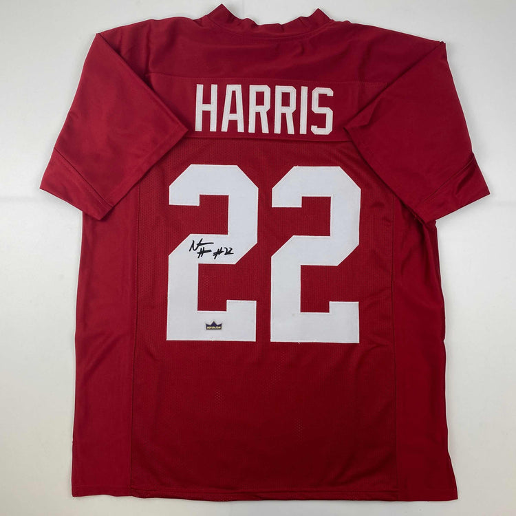 Facsimile Autographed Najee Harris Alabama Red Reprint Laser Auto College Football Jersey Size Men's XL