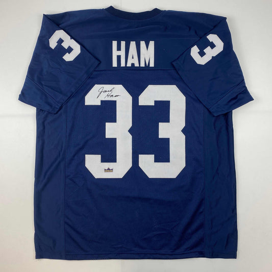 Facsimile Autographed Jack Ham Penn State Blue Reprint Laser Auto College Football Jersey Size Men's XL