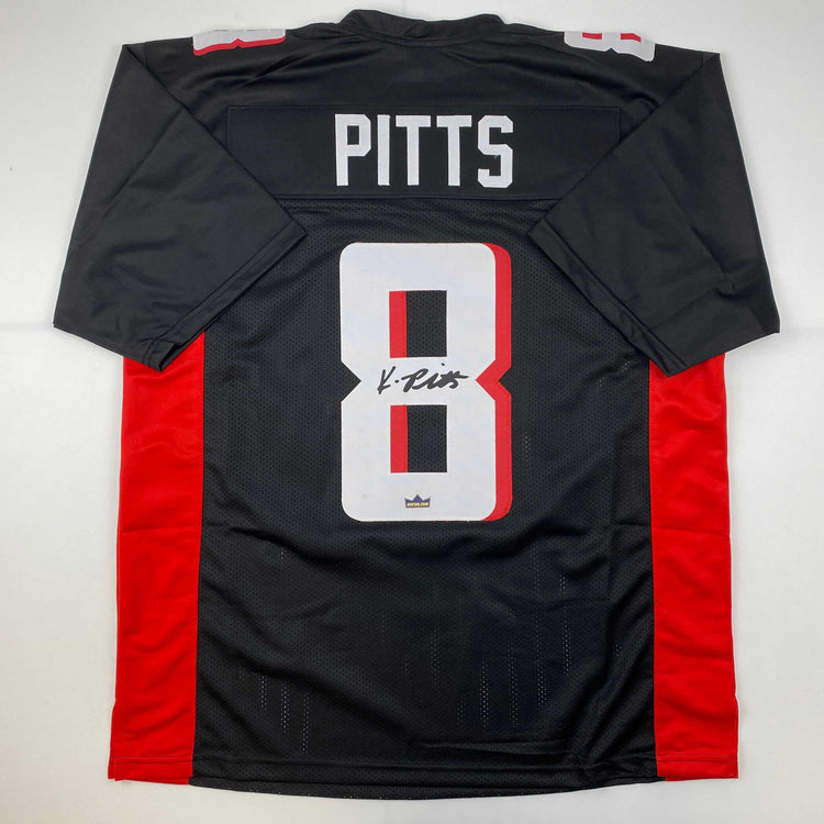 Facsimile Autographed Kyle Pitts Atlanta Black Reprint Laser Auto Football Jersey Size Men's XL